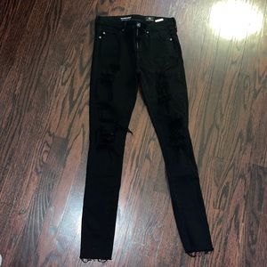 Adriano Goldschmied black ripped skinny jeans